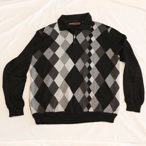 Men's Black Argyle Sweater